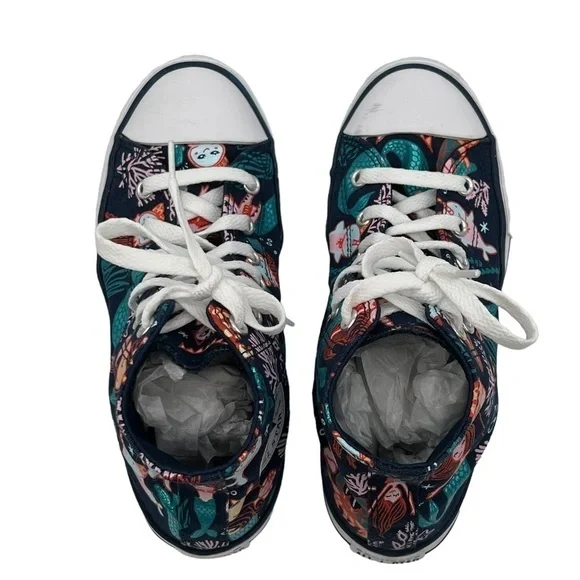 Converse Chuck Taylor Blue All Star Mermaid High Top Sneakers Size 3 Girl's - Picture 5 of 9